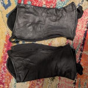 Black Leather Plus Size Half Chaps